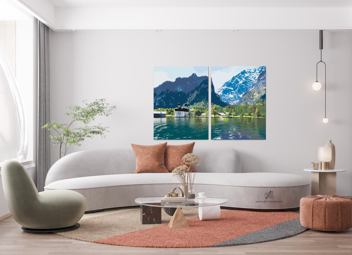 Paint by number - Königssee-søen – Tyskland (sæt af 2 lærreder)