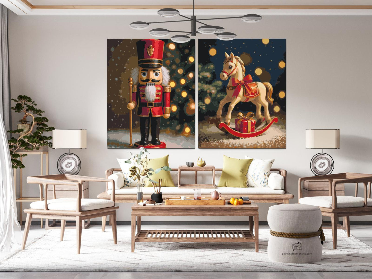 Paint by number - Nøddeknækkeren og gyngehesten (sæt af 2 lærreder)