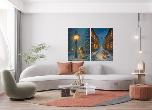 Diamond Paint - Rocking Horses (sæt af 2 lærreder)