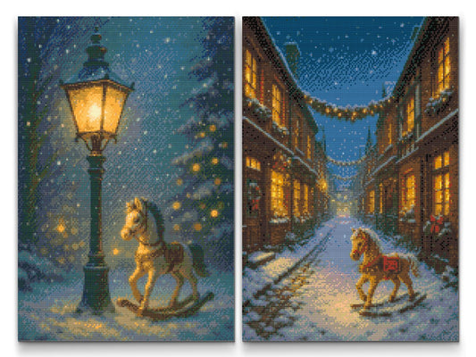 Diamond Paint - Rocking Horses (sæt af 2 lærreder)