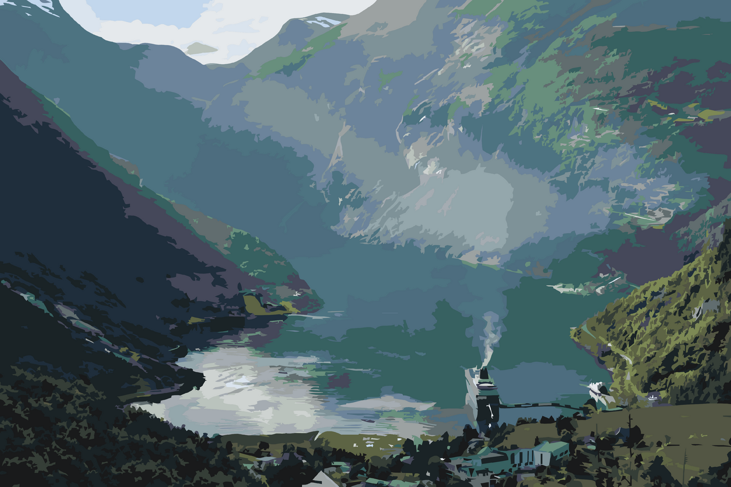 Paint by number - Geirangerfjord, Norge