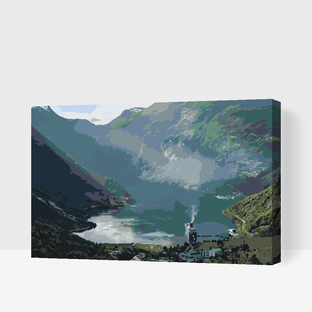 Paint by number - Geirangerfjord, Norge