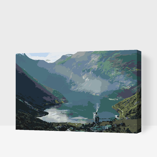 Paint by number - Geirangerfjord, Norge