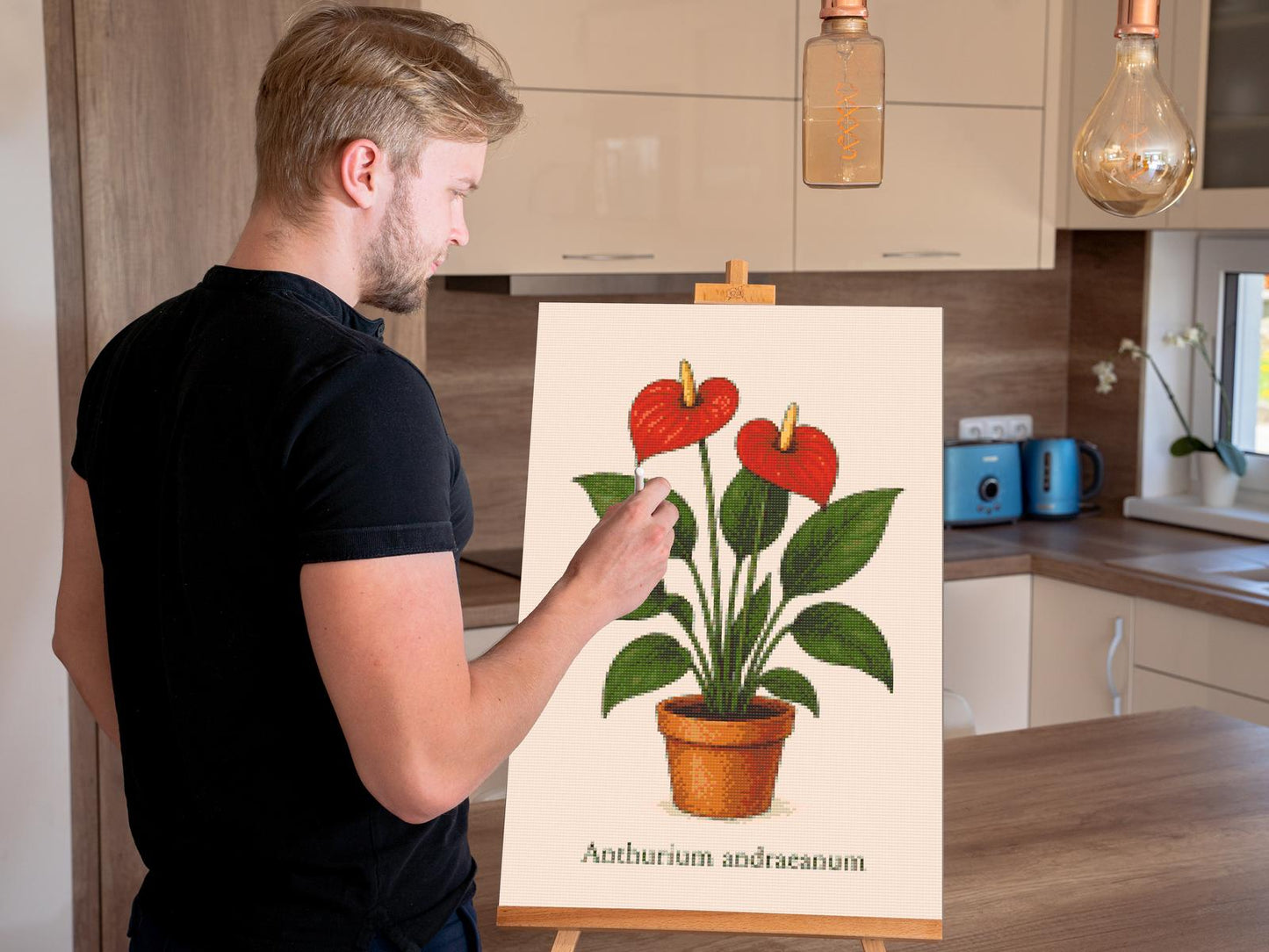 Diamond Paint - Andres anthurium / Flamingoblomst