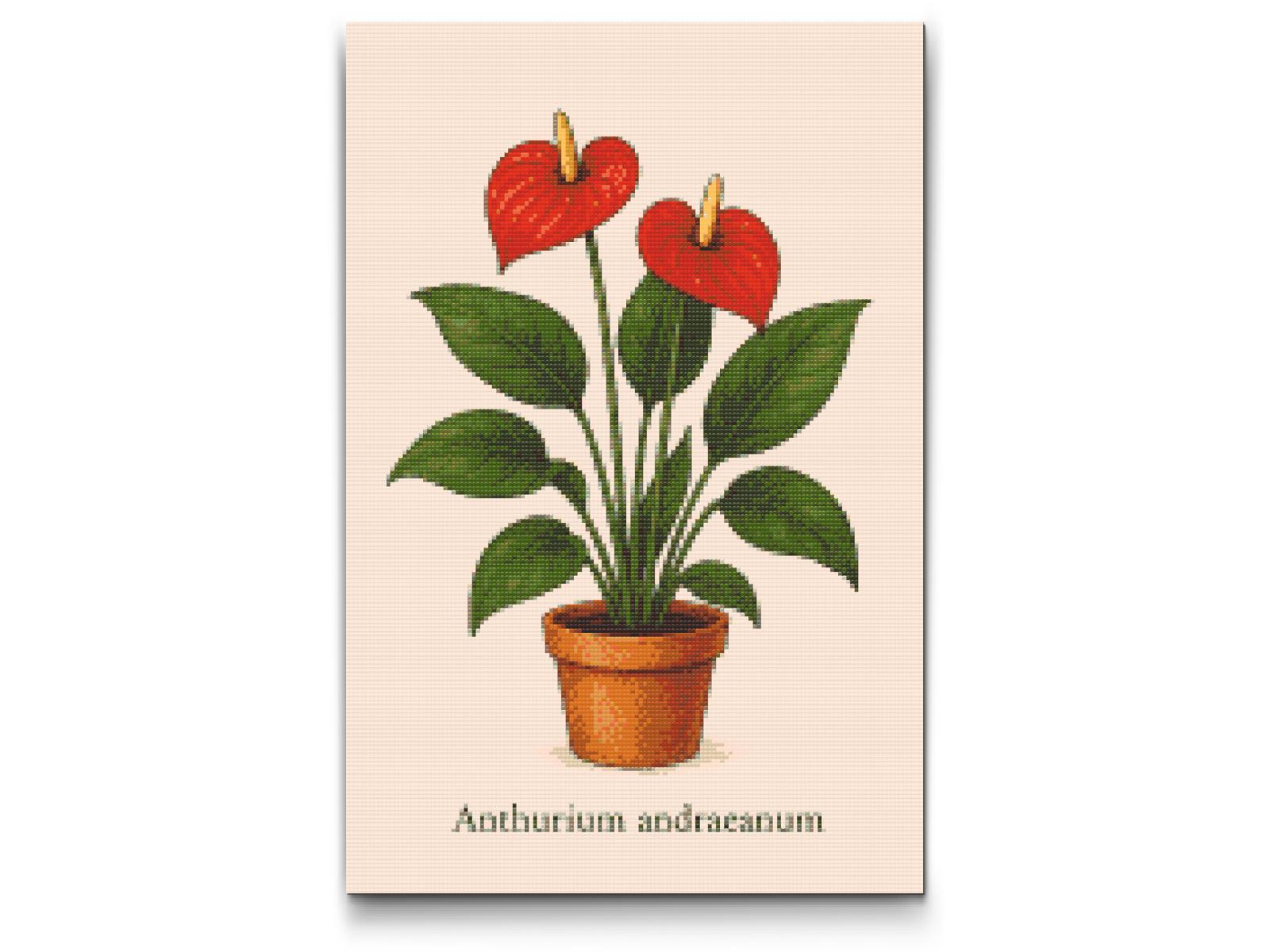 Diamond Paint - Andres anthurium / Flamingoblomst
