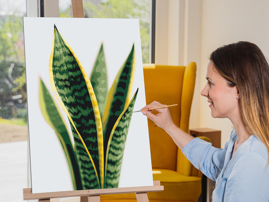 Paint by number - Sansevieria (slangeplante)