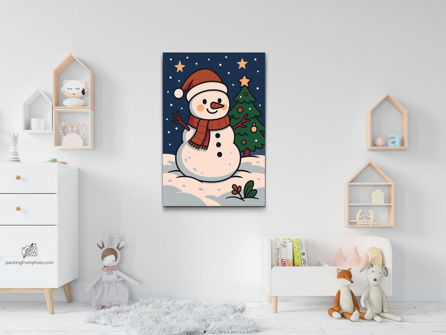 Paint by number - Snemand ved juletræet