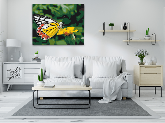 Paint by number - Sommerfugl på en gul blomst