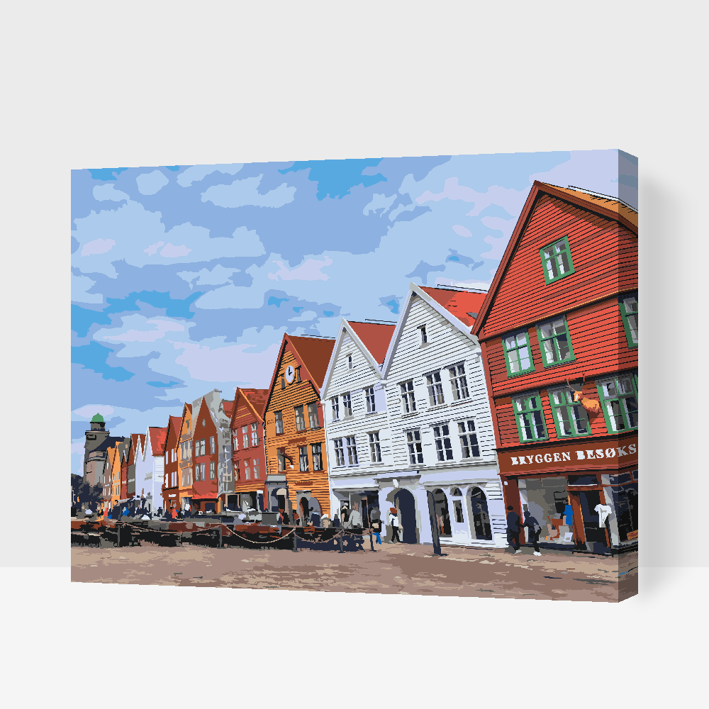 Paint by number - Bryggen, Norge 2