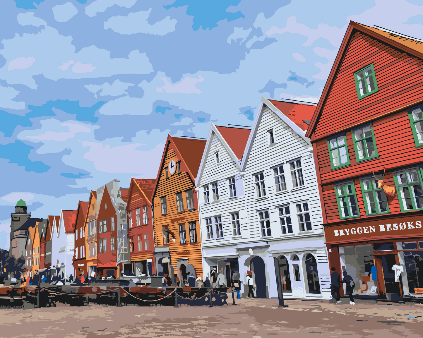 Paint by number - Bryggen, Norge 2