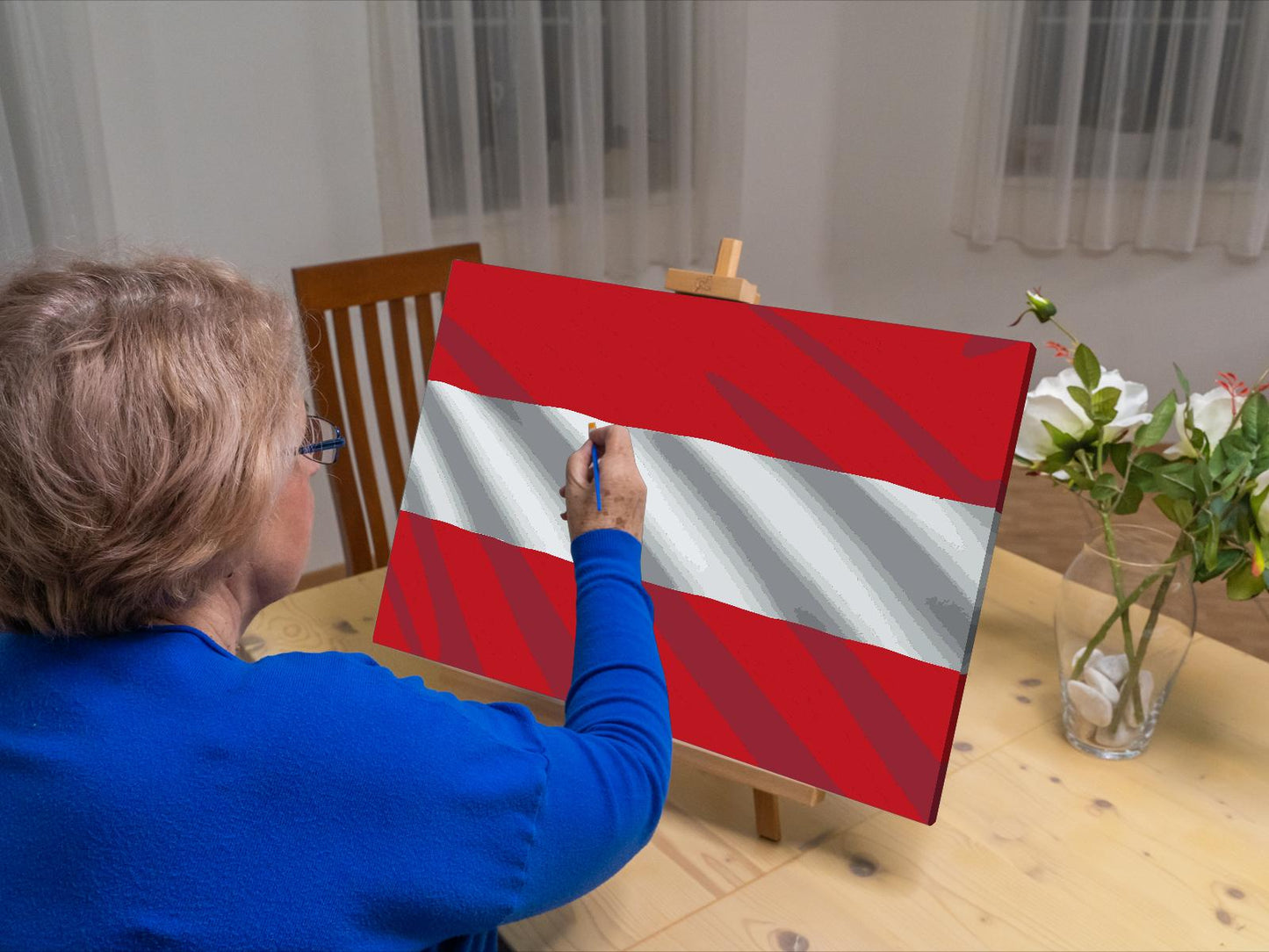 Paint by number - Østrigsk flag