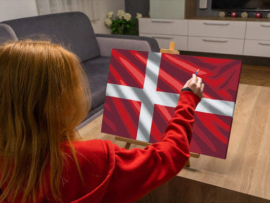 Paint by number - Dansk flag