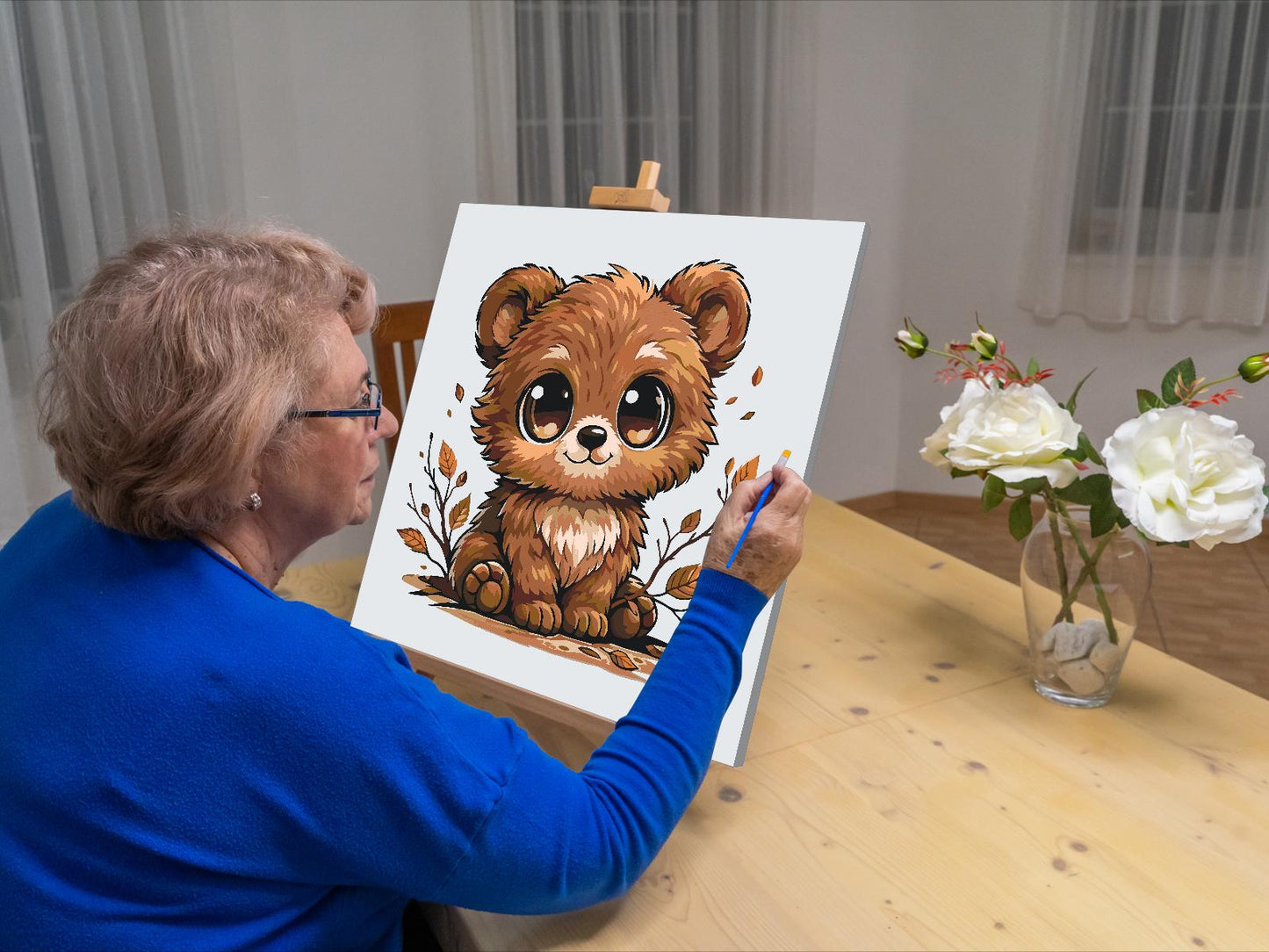 Paint by number - Teddy Bear med Store Øjne