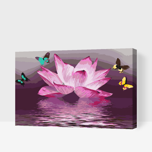 Paint by number - Lotus og Sommerfugl