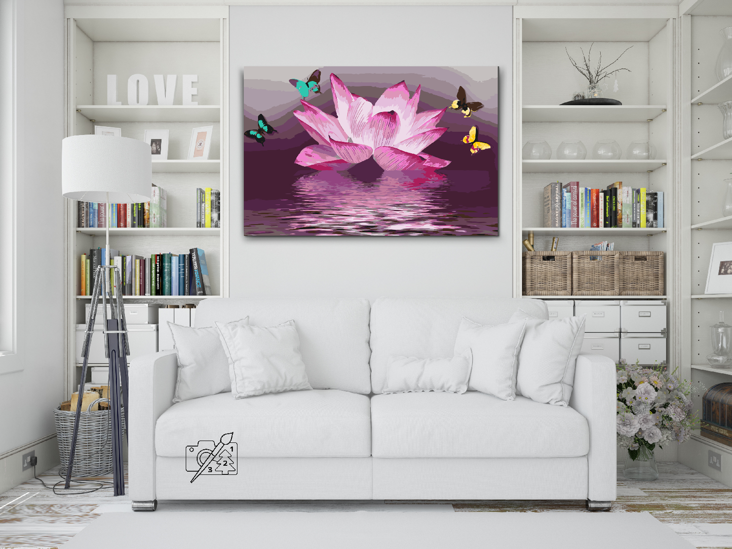 Paint by number - Lotus og Sommerfugl