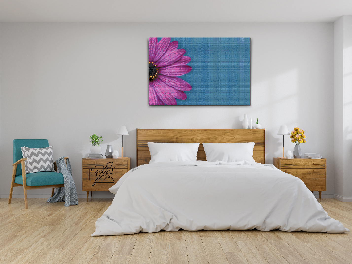 Diamond Paint - Lilla Gerbera