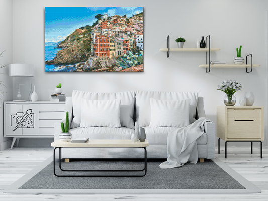 Diamond Paint - Huse ved kysten