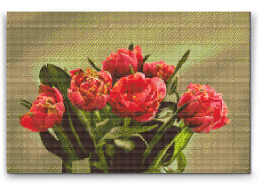 Diamond Paint - Buket røde tulipaner