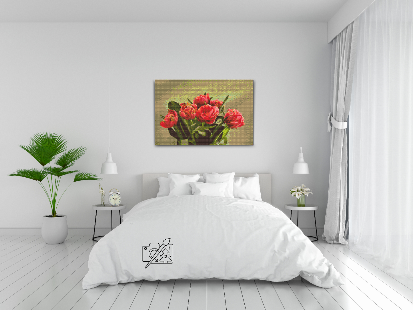 Diamond Paint - Buket røde tulipaner