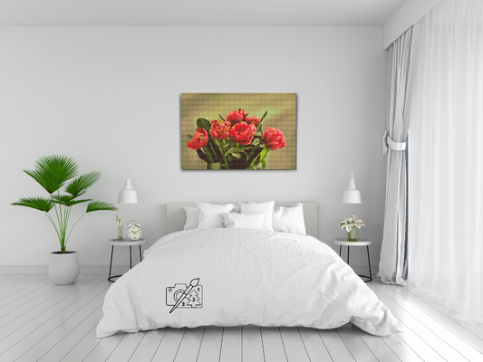 Diamond Paint - Buket røde tulipaner