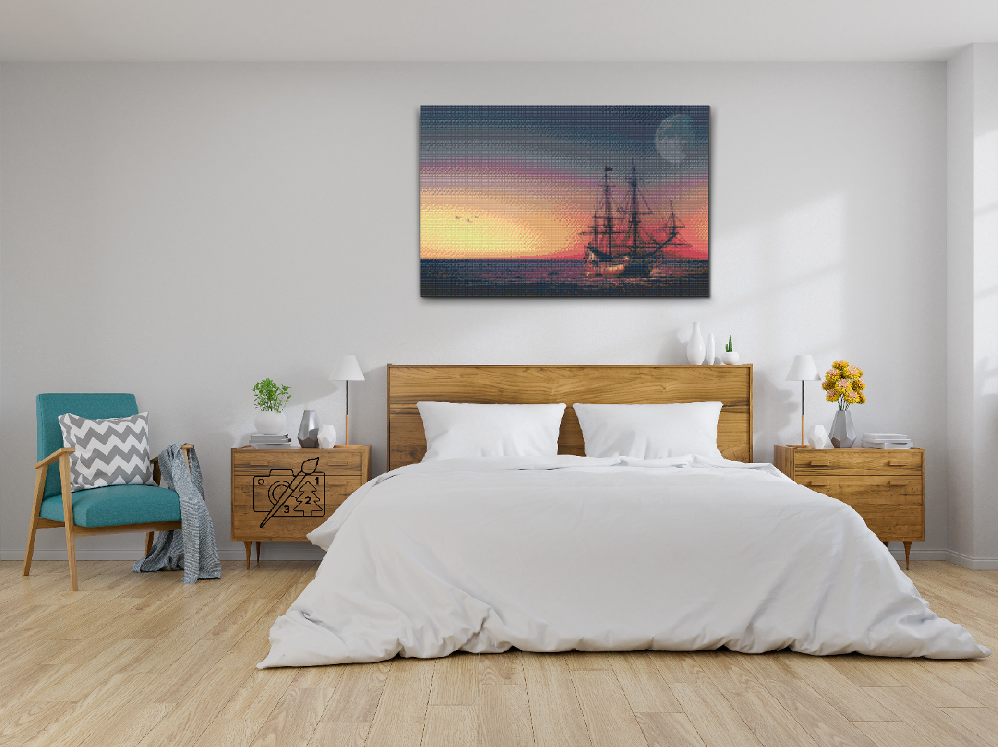 Diamond Paint - Sejlads ved solnedgang