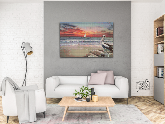 Diamond Paint - Pelican og Boat