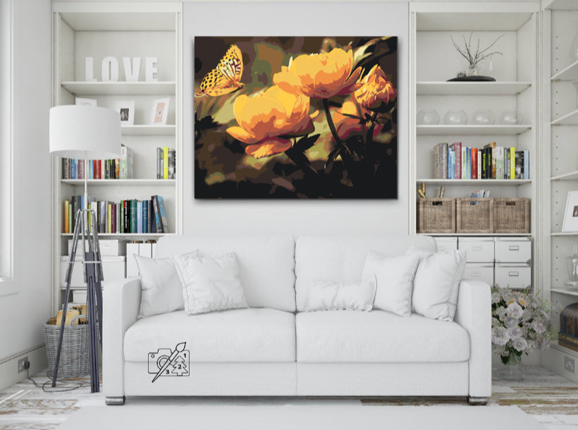 Paint by number - Sommerfugl med blomster