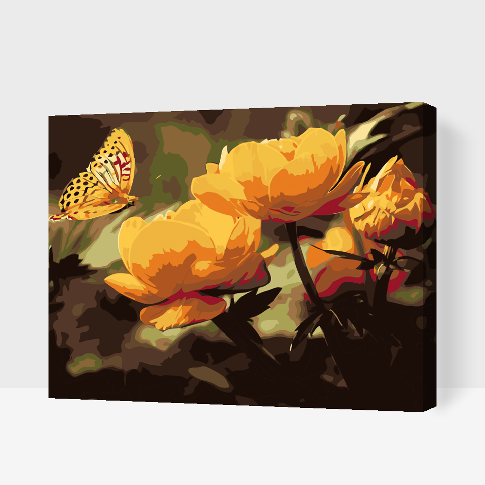 Paint by number - Sommerfugl med blomster