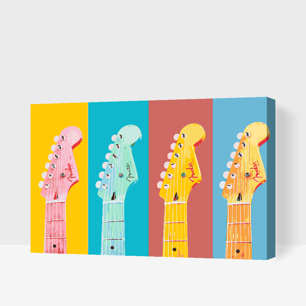 Paint by number - Farverige guitarer