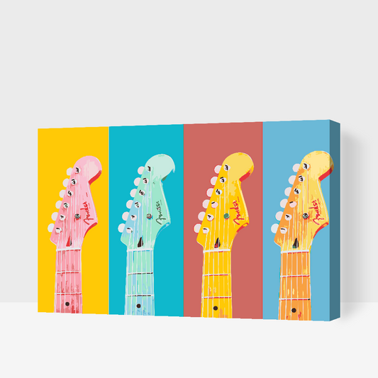 Paint by number - Farverige guitarer