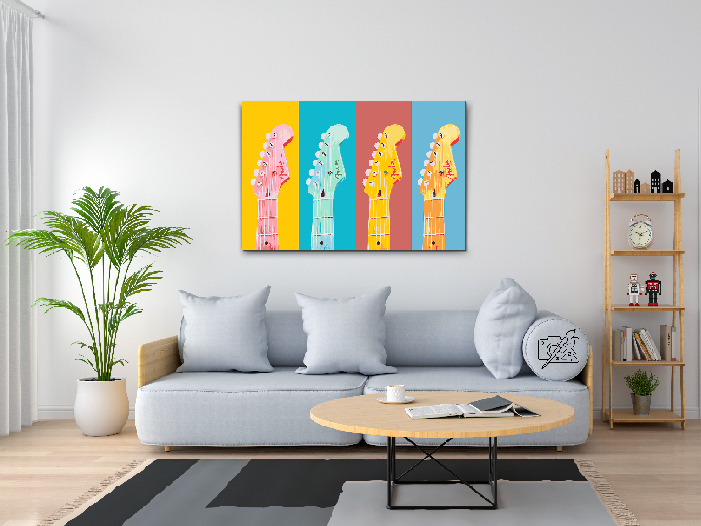 Paint by number - Farverige guitarer