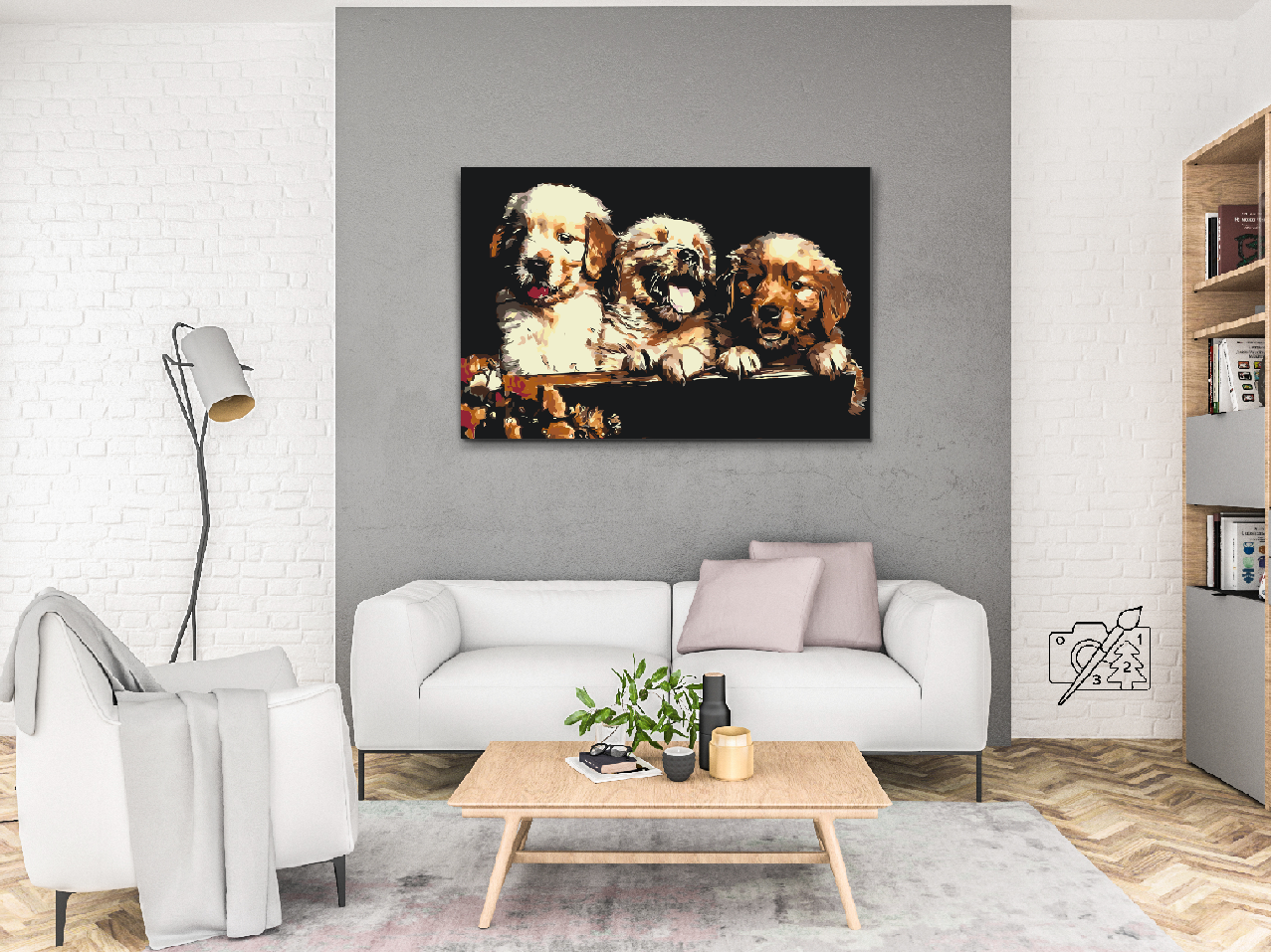 Paint by number - Retriver Puppies