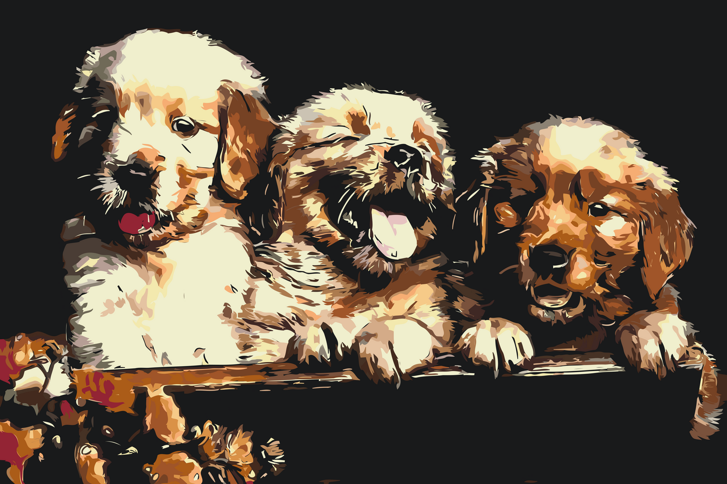 Paint by number - Retriver Puppies