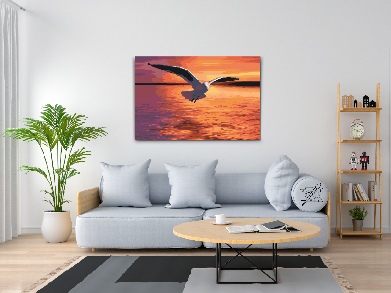 Paint by number - Måge over havet