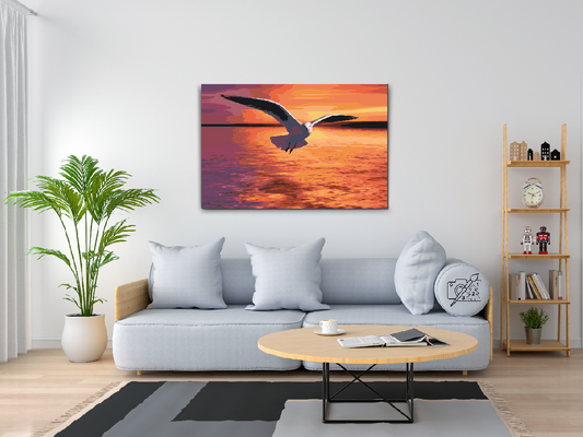 Paint by number - Måge over havet