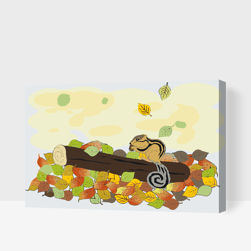 Paint by number - Egern med en nød