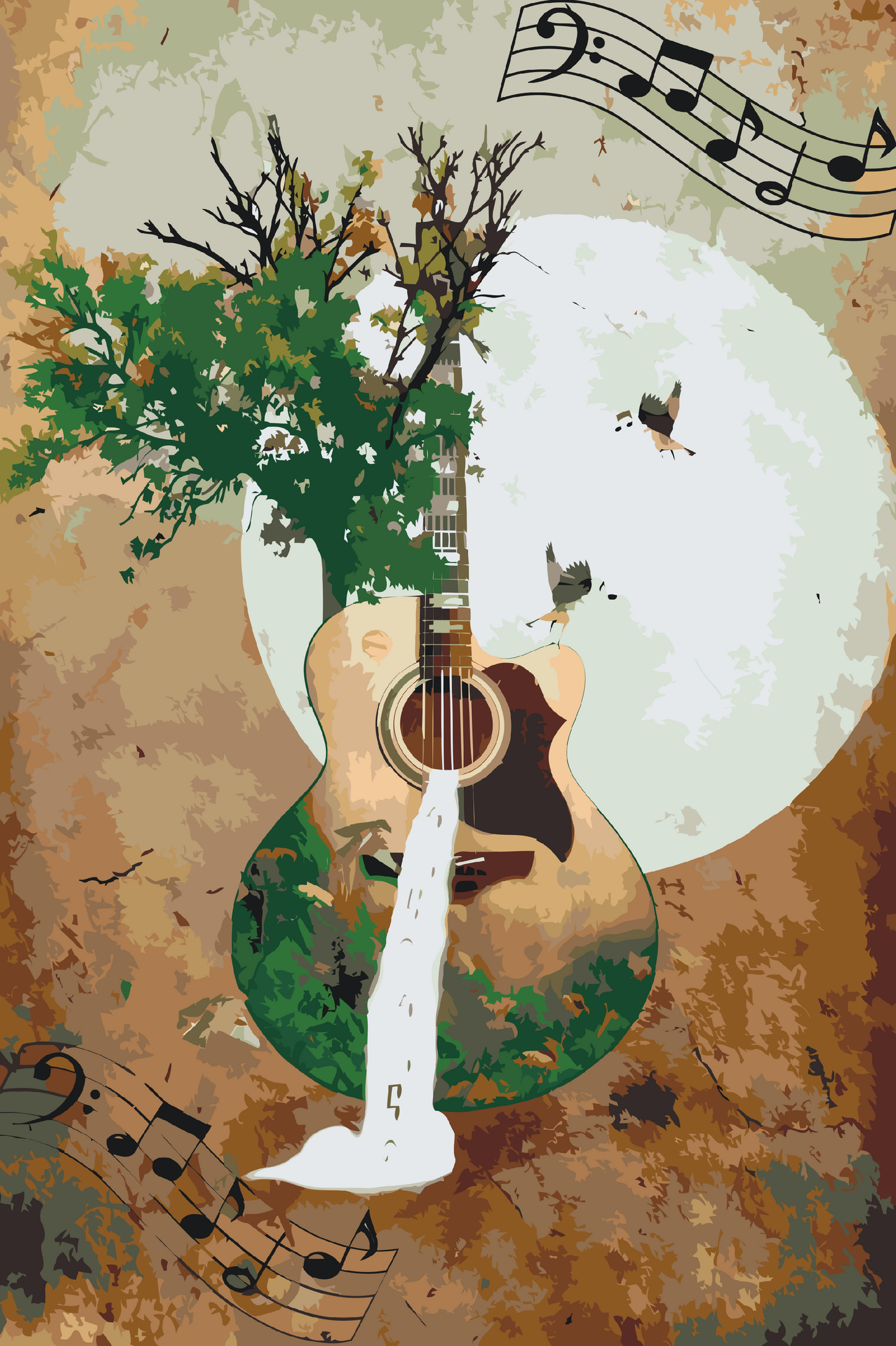 Paint by number - Naturguitar