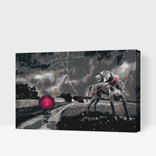 Paint by number - At gå i regnen