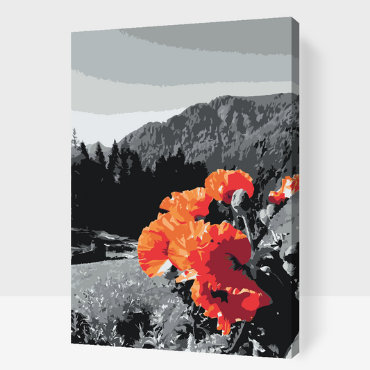 Paint by number - Valmue i bjergene