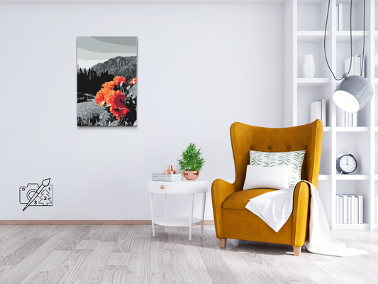 Paint by number - Valmue i bjergene