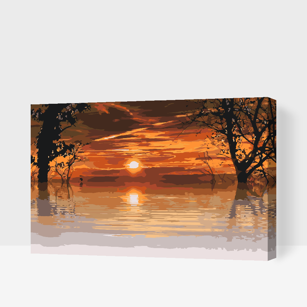 Paint by number - Magisk solnedgang