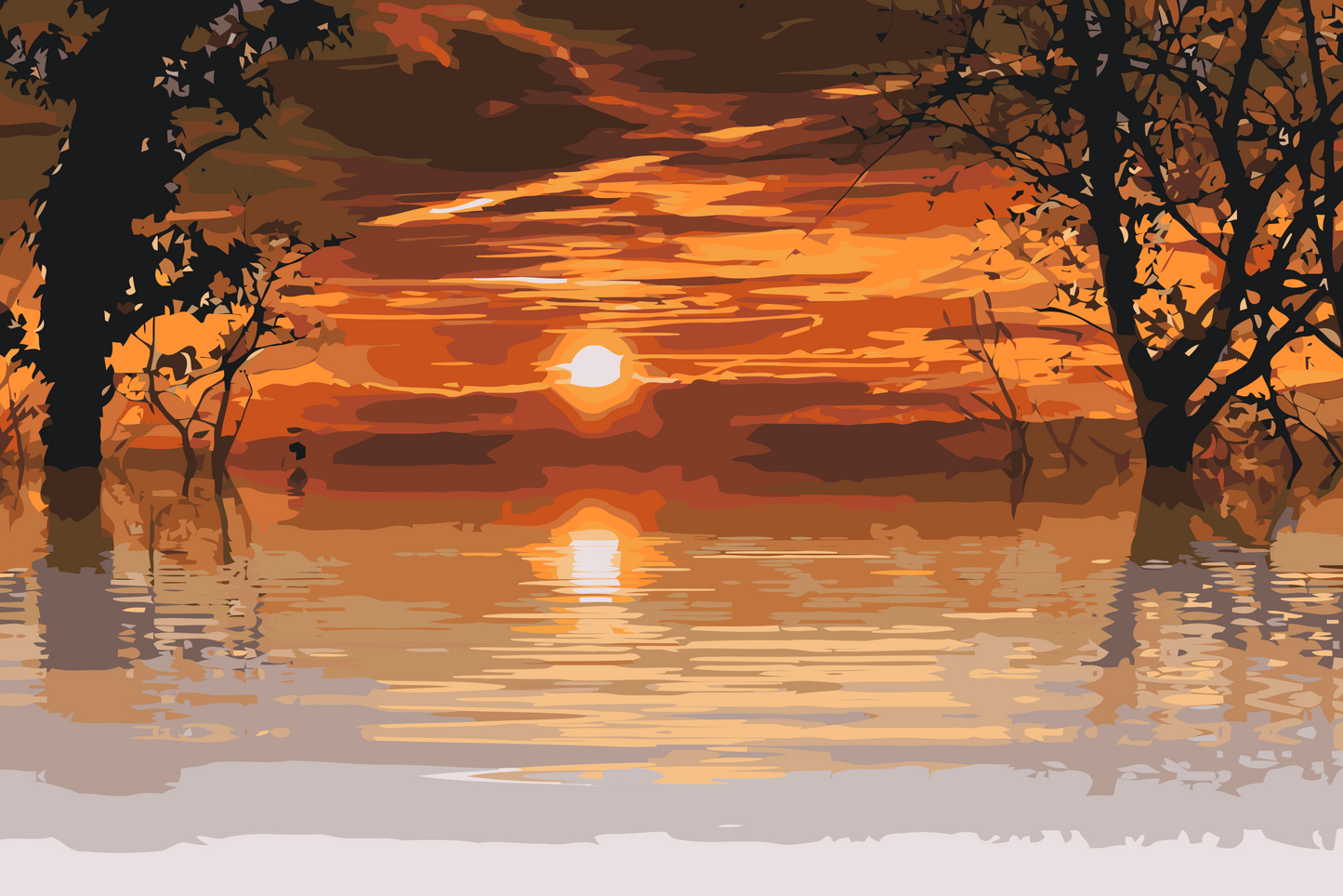 Paint by number - Magisk solnedgang