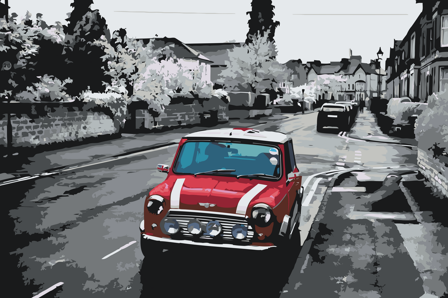 Paint by number - Minicooper på vejen