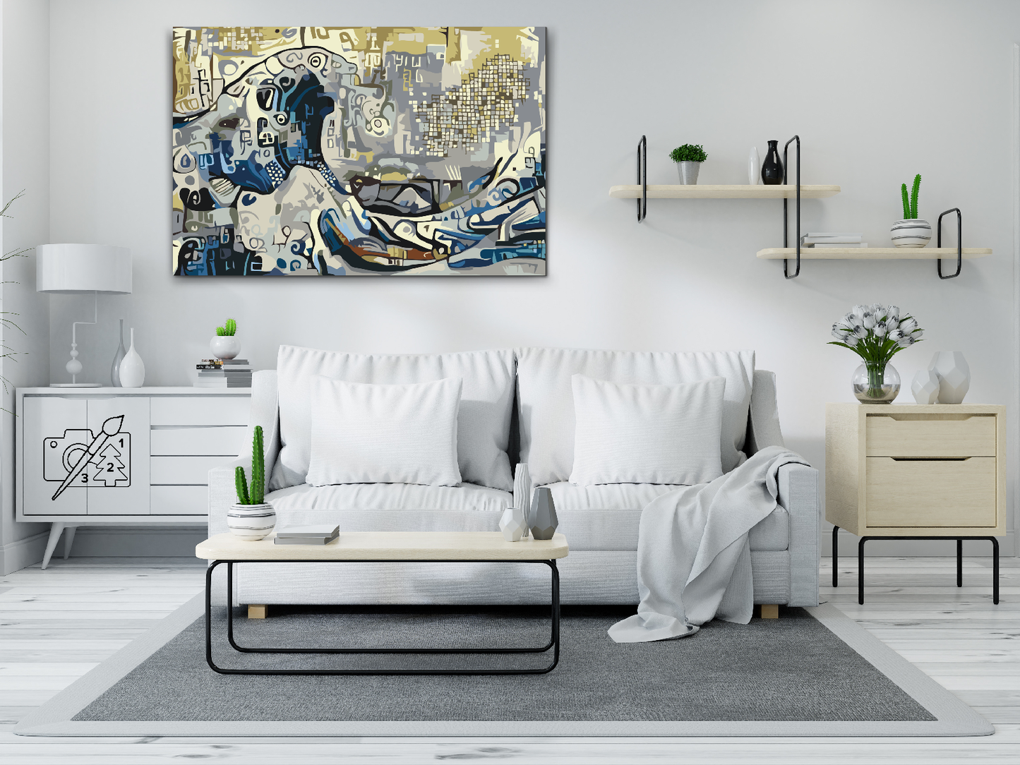 Paint by number - Bølge i havet