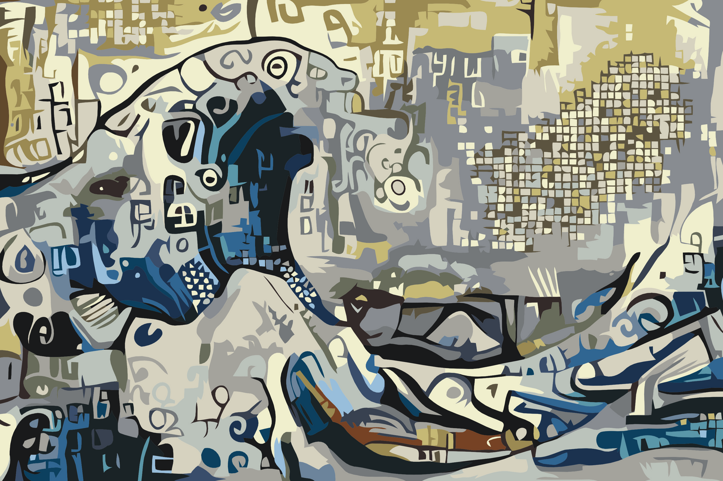 Paint by number - Bølge i havet