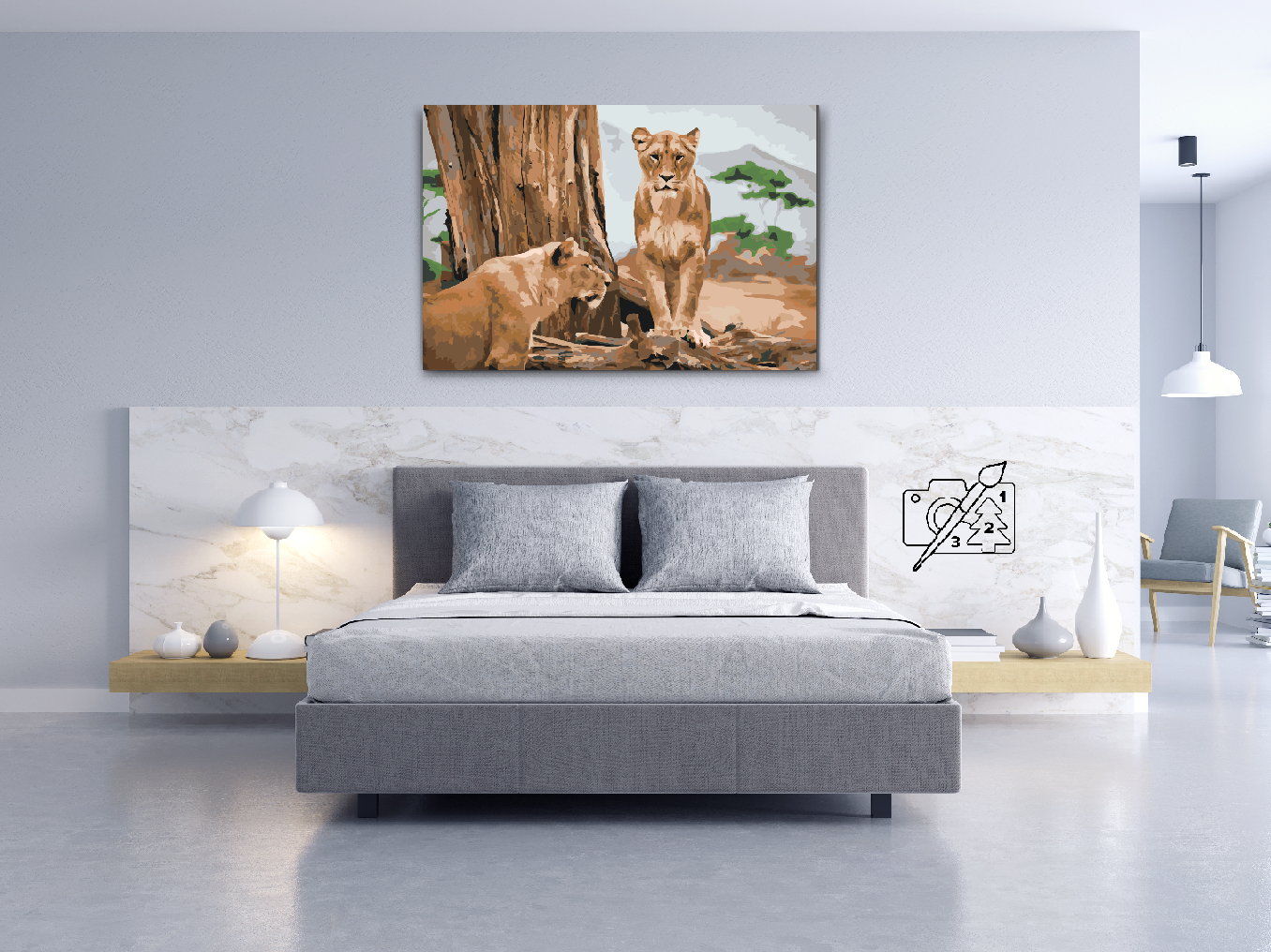 Paint by number - Lioness
