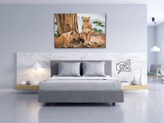 Paint by number - Lioness