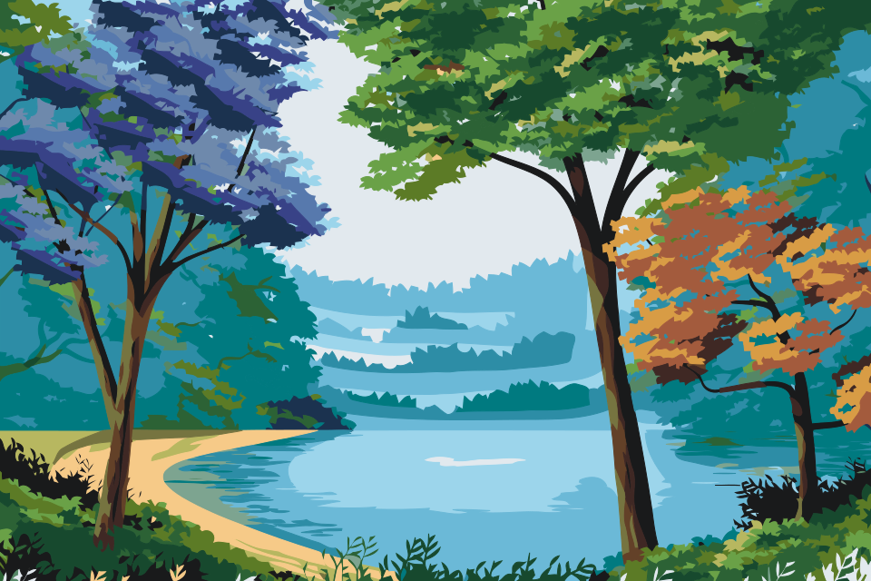 Paint by number - Farverig natur