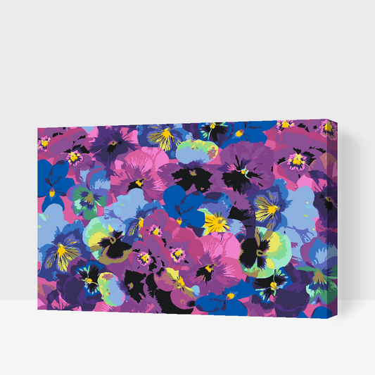 Paint by number - Farverige stedmoderblomster