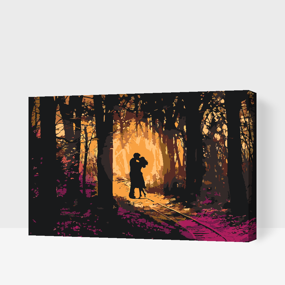 Paint by number - Kærligt par i skoven